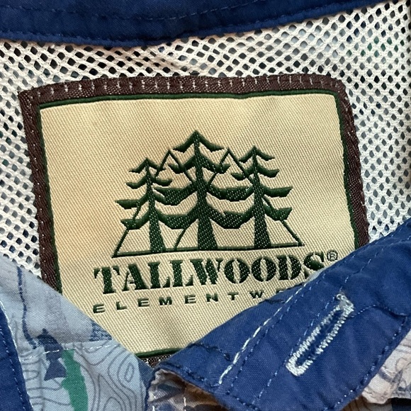 Tallwoods Vented Shirt Fishing Camping Blue Mesh Button Front EUC men Camouflage - Picture 7 of 8